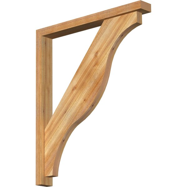 Ekena Millwork Funston Block Rough Sawn Bracket w/ Offset Brace, Western Red Cedar, 4"W x 34"D x 40"H BKT0402X34X40FST05RWR - main